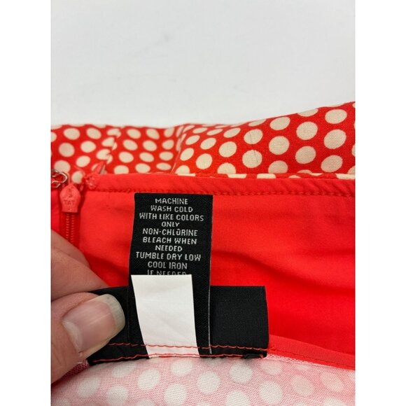 Lane Bryant Womens Size 28 Orange Modernist Collection A Line Skirt Polka Dot - Picture 5 of 6